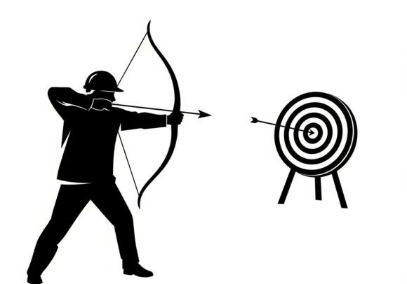 Black Silhouette Archer Arrow at Target Graphics