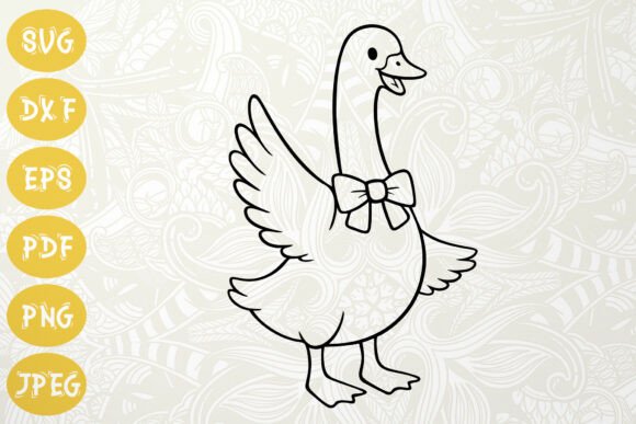 Bow Tie Goose SVG Easter Graphics & Illustrations