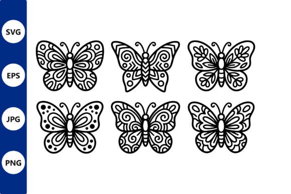 Butterfly Vector Line Art Set: Graphics & Illustrations