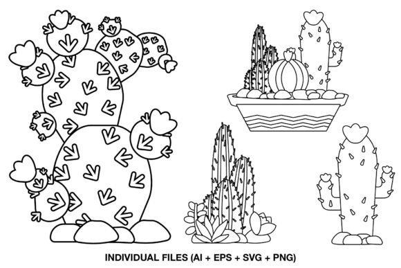 Cactus Digital Stamps Set: Graphics for Crafts & Creative Publishing