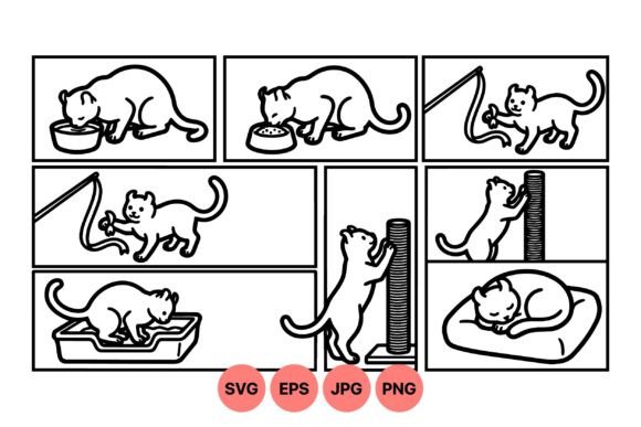 Cat Activity SVG Clipart Pack: Graphics & Illustrations Review