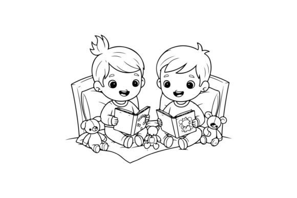 Children Reading with Teddy Bears Vector: A Designer's Review