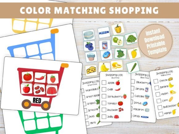 Color Matching Shopping Games for Kids Graphics