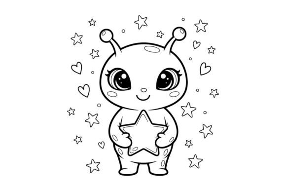 Cute Baby Alien Star Vector: Graphics & Illustrations