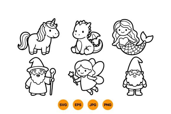 Cute Fantasy Characters SVG: Playful Graphics & Illustrations