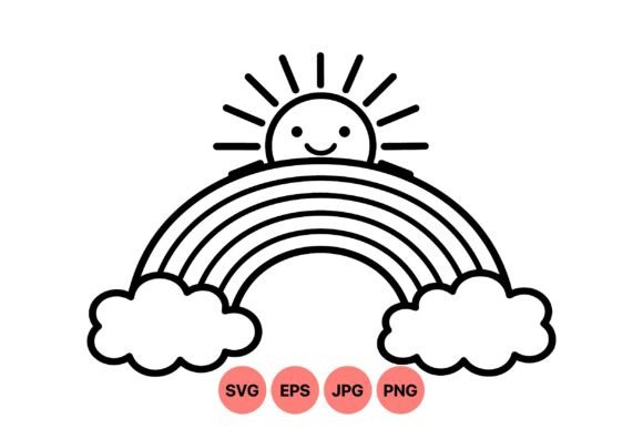 Cute Smiling Sun Rainbow SVG: Graphics & Illustrations Review