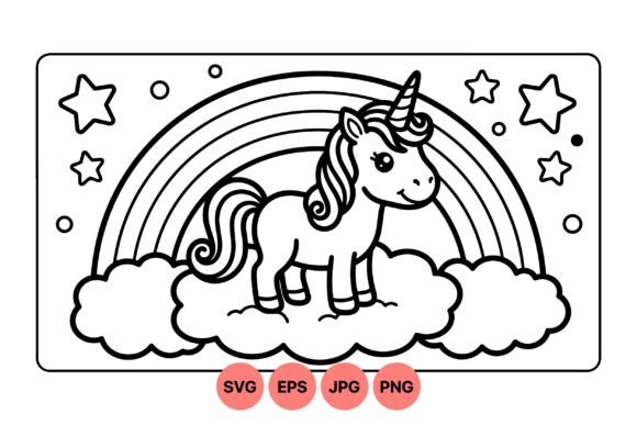 Cute Unicorn with Rainbow SVG: Playful Graphics & Illustrations