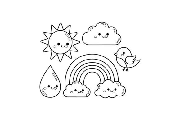 Cute Weather Elements Set: Graphics & Illustrations Review