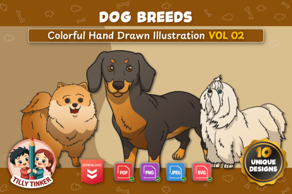 Dog Breeds Illustration Vol 02: Graphics & Illustrations Review