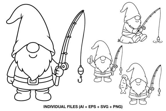 Fishing Gnome SVG: Graphics for Crafts & Whimsical Branding