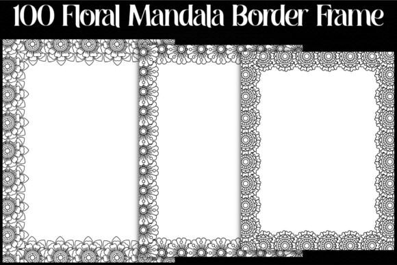 Floral Mandala Border Frame: Graphics for Crafts & Branding