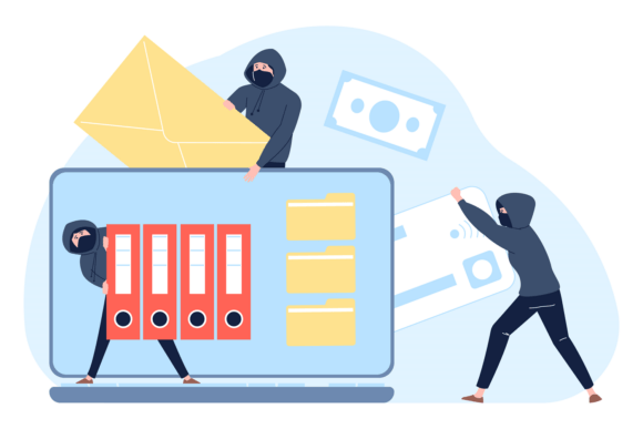 Hacker Activity Graphics: Data Theft Illustration Review