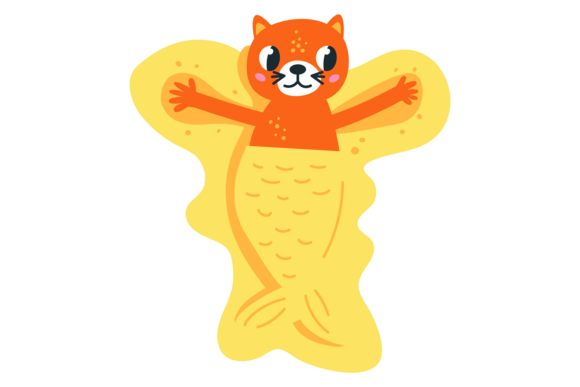 Happy Cat Play on Beach. Sand Game Activ