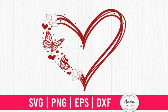 Love Heart Butterfly SVG: Graphics for Crafts & Content