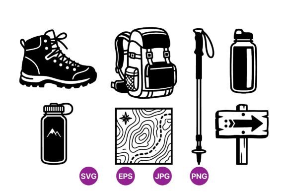 Outdoor Hiking Gear SVG Pack