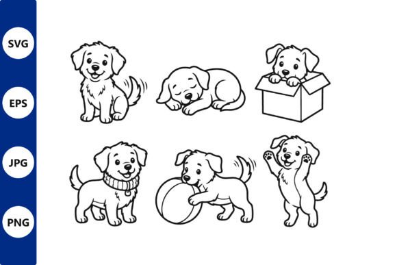 Playful Dogs Vector Line Art: Graphics & Illustrations Review