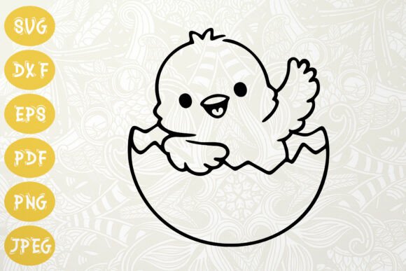 Playful Wing Peek Hatchling SVG Easter Graphics