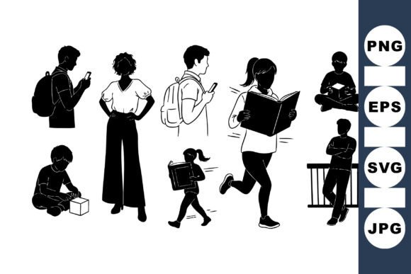 Silhouette Kids Activity SVG: Graphics for Crafts