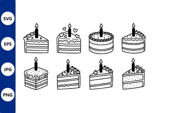 Vector Cake Slice Candles: Graphics & Illustrations for Real Publishing