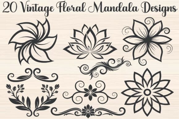 Vintage Floral Mandala in Real Embroidery Work